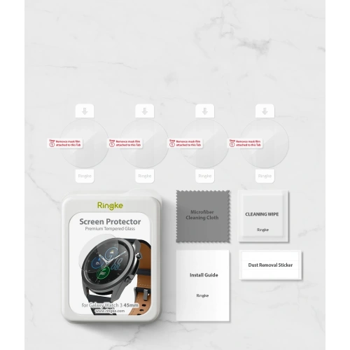 Kup Ringke Samsung Gehärtetes Glas-Set ID Glas Galaxy Watch 3 45mm [4 PACK] - RGK1246 - {ean13} - Sklep Home Screen