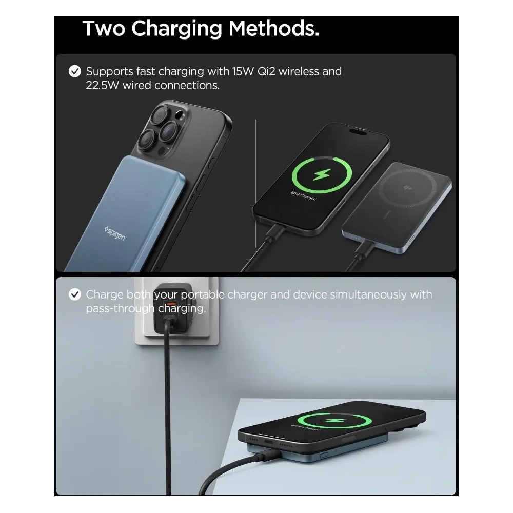 Powerbank Spigen EA2205MQ Essential MagSafe PowerBank 5000mAh 22.5W QI2 Teal Blue