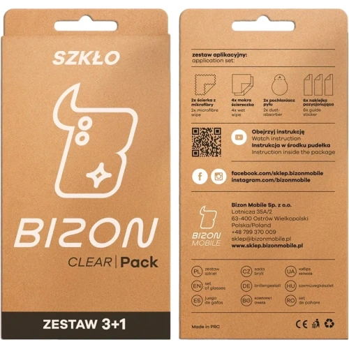 3x Szkło hartowane + szybka na aparat Bizon Glass Clear Pack do Xiaomi 17