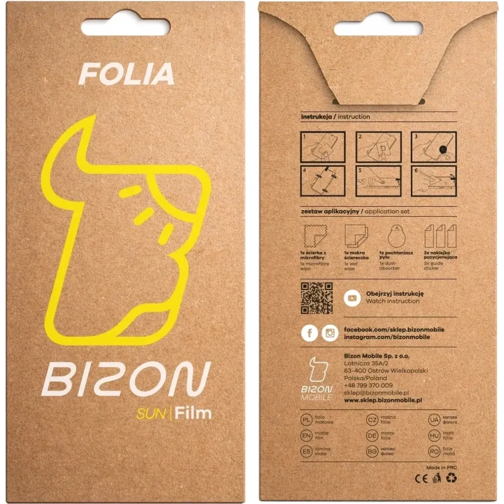 Folia matowa Bizon Glass Film Sun do Oppo Reno 15 F