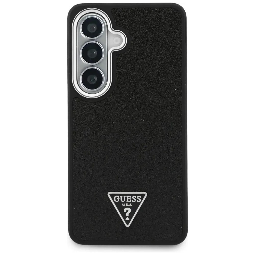 Etui Guess Fixed Glitter Triangle MagSafe do Samsung Galaxy S26 czarny