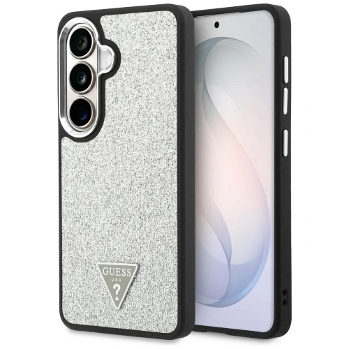 Etui Guess Fixed Glitter Triangle MagSafe do Samsung Galaxy S26 srebrny