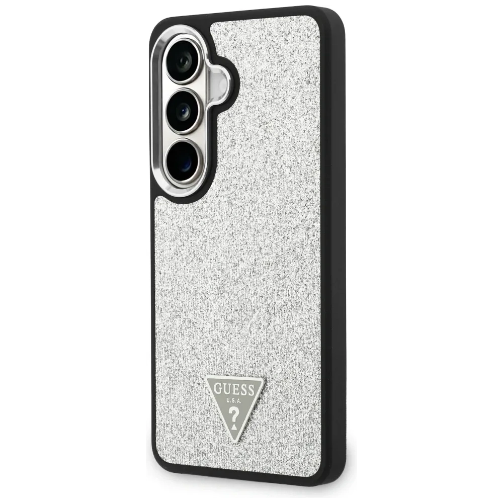 Etui Guess Fixed Glitter Triangle MagSafe do Samsung Galaxy S26 srebrny