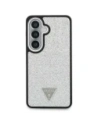 Etui Guess Fixed Glitter Triangle MagSafe do Samsung Galaxy S26 srebrny
