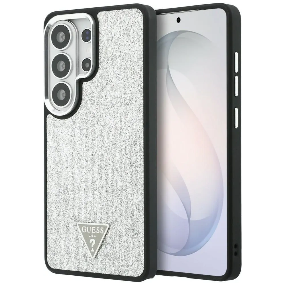 Etui Guess Fixed Glitter Triangle MagSafe do Samsung Galaxy S26 Ultra srebrny