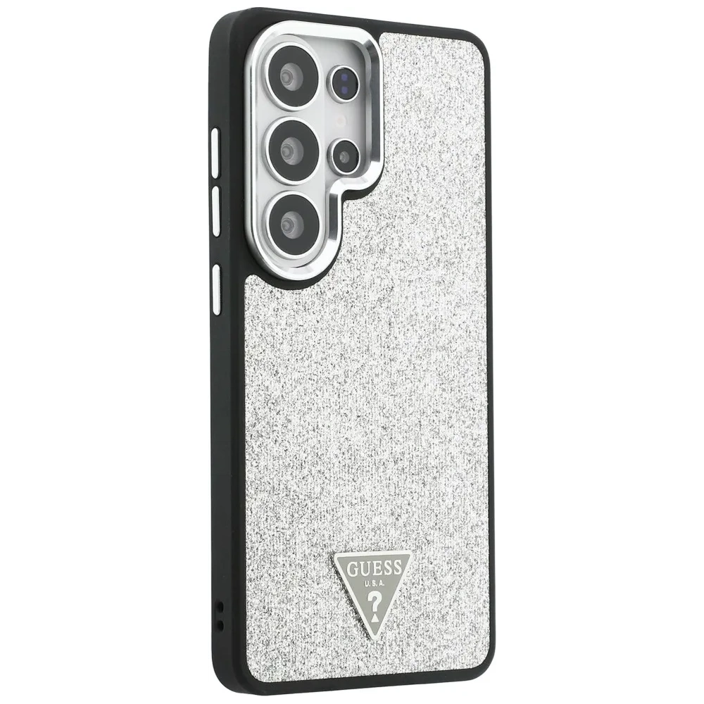 Etui Guess Fixed Glitter Triangle MagSafe do Samsung Galaxy S26 Ultra srebrny