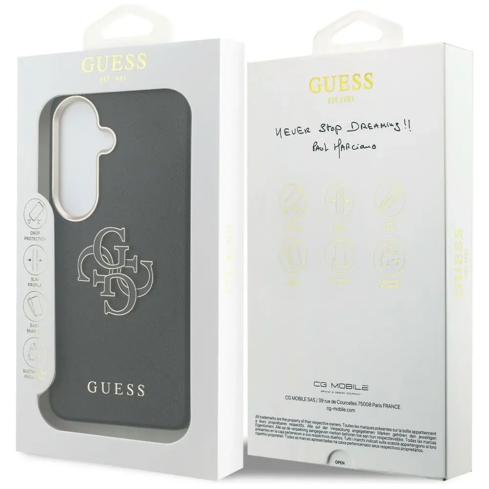 Etui Guess Grained Big 4G Metal Logo do Samsung Galaxy S26 czarny