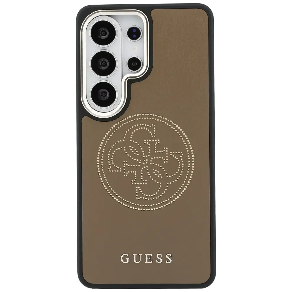 Etui Guess Perforated Logo MagSafe do Samsung Galaxy S26 Ultra brązowy