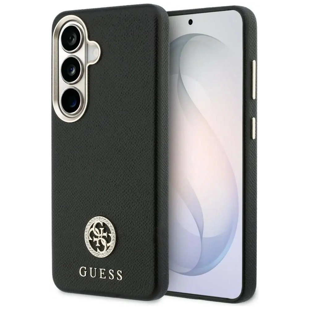 Etui Guess Rhinestone Round Logo MagSafe do Samsung Galaxy S26 czarny