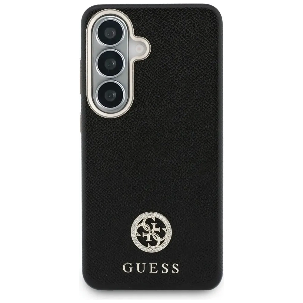 Etui Guess Rhinestone Round Logo MagSafe do Samsung Galaxy S26 czarny
