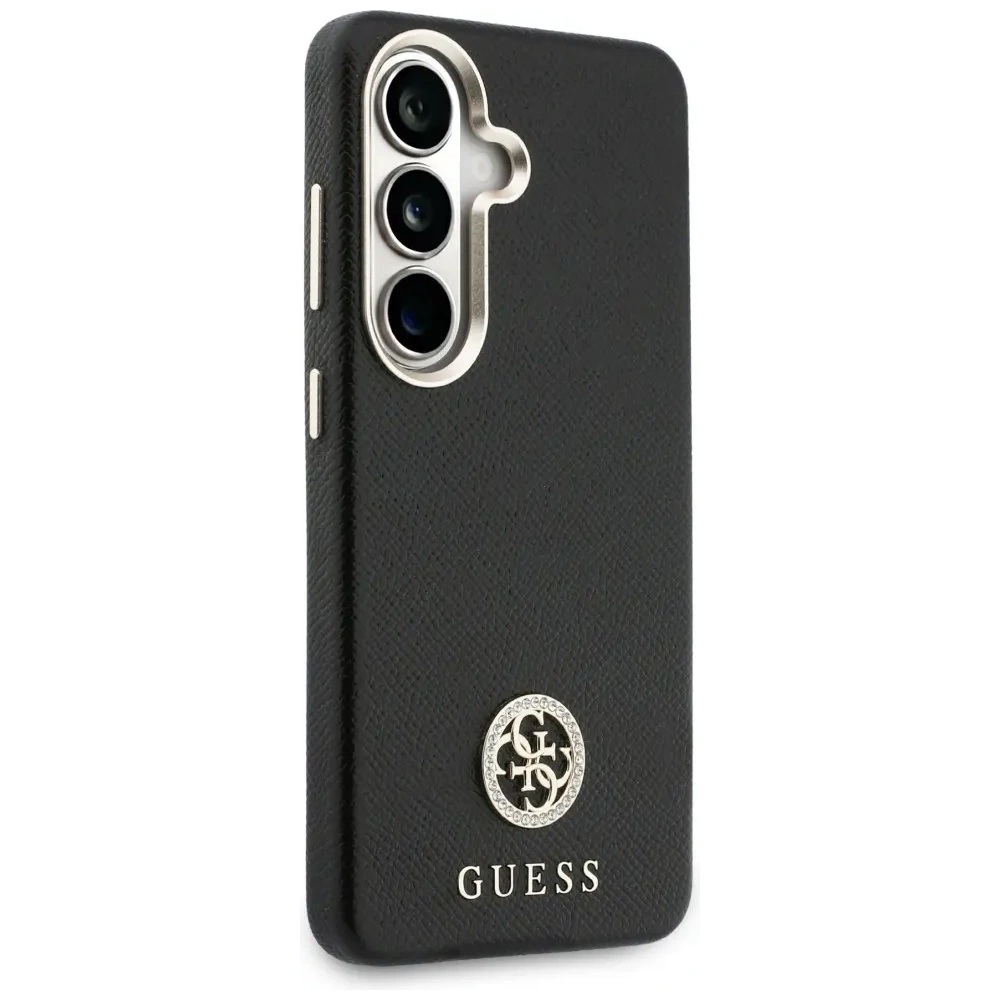 Etui Guess Rhinestone Round Logo MagSafe do Samsung Galaxy S26 czarny