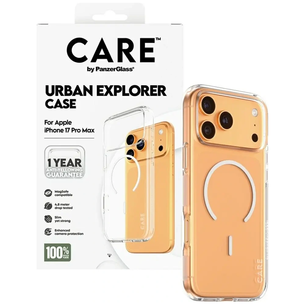 Etui CARE by PanzerGlass Flagship Urban Explorer w. White MagSafe do Apple iPhone 17 Pro Max przezroczysty
