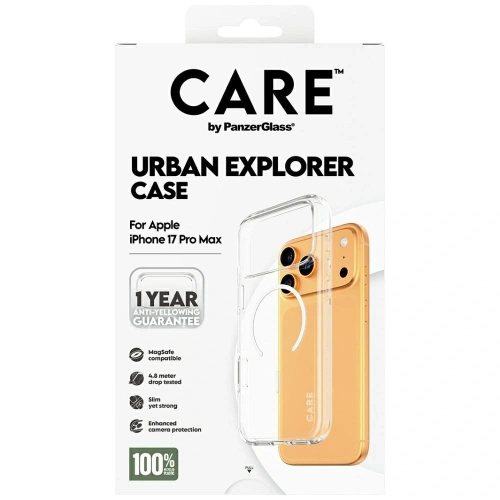 Etui CARE by PanzerGlass Flagship Urban Explorer w. White MagSafe do Apple iPhone 17 Pro Max przezroczysty