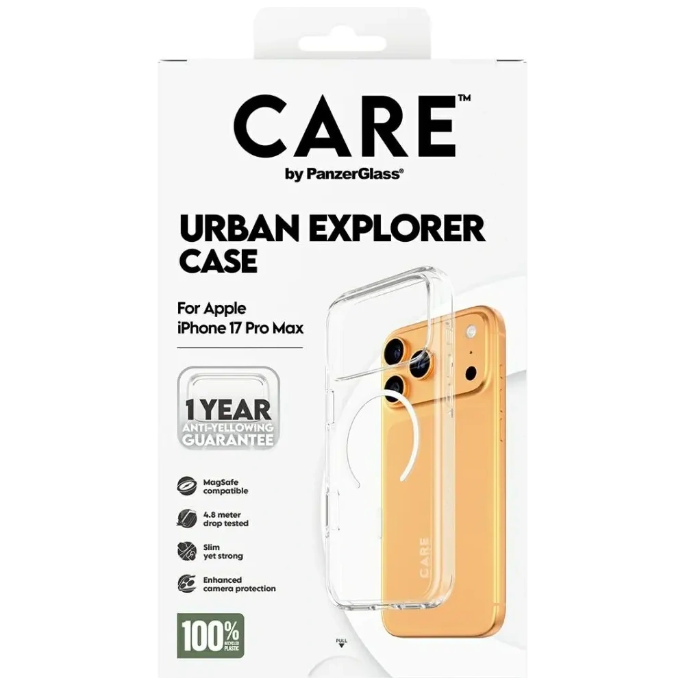 Etui CARE by PanzerGlass Flagship Urban Explorer w. White MagSafe do Apple iPhone 17 Pro Max przezroczysty