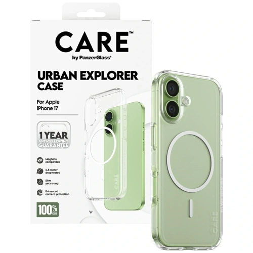 Etui CARE by PanzerGlass Flagship Urban Explorer w. White MagSafe do Apple iPhone 17 przezroczysty