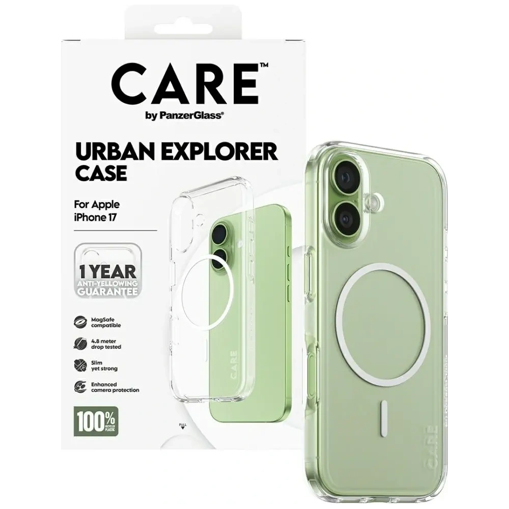 Etui CARE by PanzerGlass Flagship Urban Explorer w. White MagSafe do Apple iPhone 17 przezroczysty