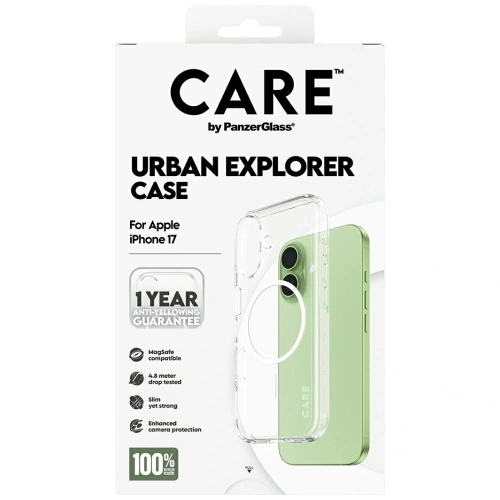 Etui CARE by PanzerGlass Flagship Urban Explorer w. White MagSafe do Apple iPhone 17 przezroczysty