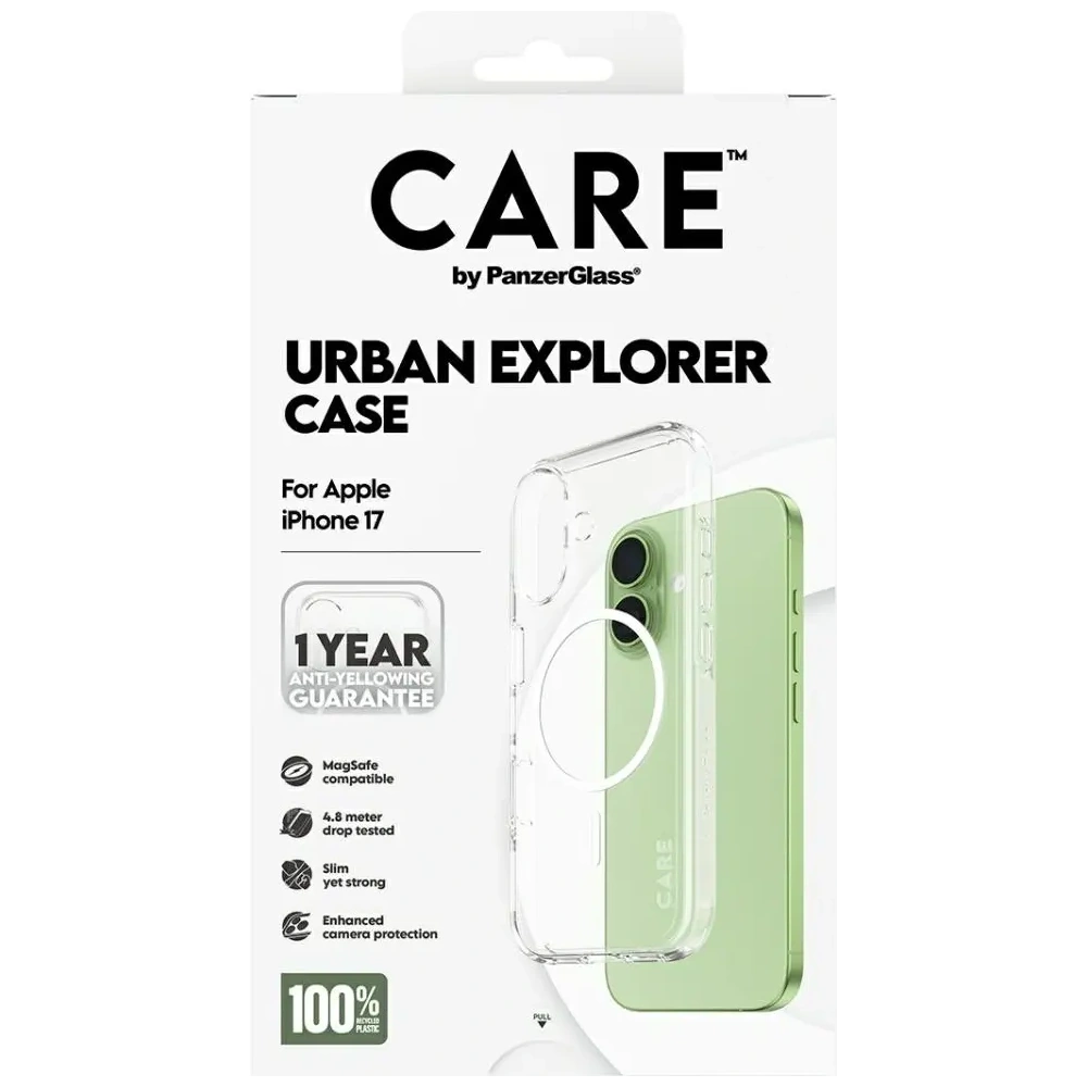 Etui CARE by PanzerGlass Flagship Urban Explorer w. White MagSafe do Apple iPhone 17 przezroczysty