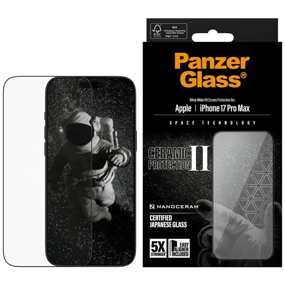 Szkło ceramiczne PanzerGlass Ceramic II Ultra-Wide Fit EasyAligner do Apple iPhone 17 Pro Max