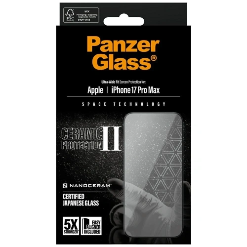 Szkło ceramiczne PanzerGlass Ceramic II Ultra-Wide Fit EasyAligner do Apple iPhone 17 Pro Max