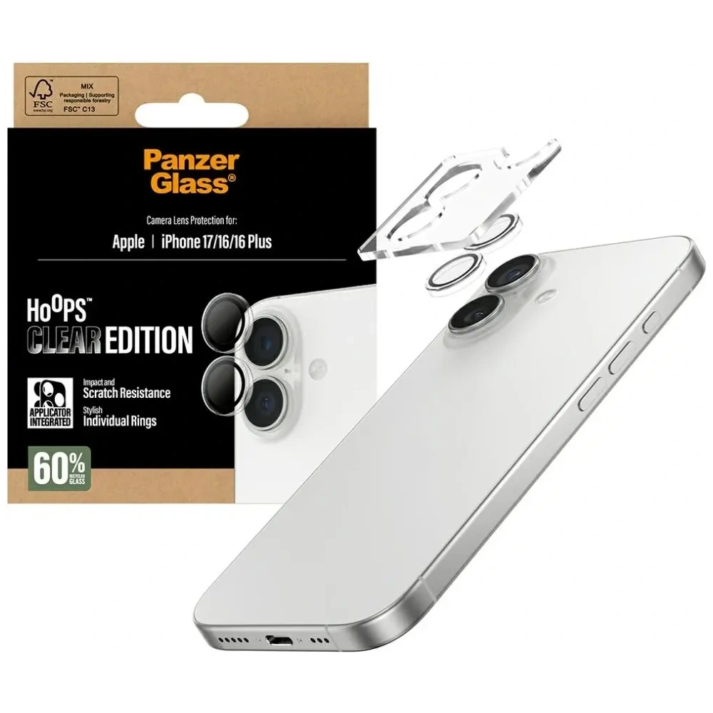 Szkło hartowane na obiektyw PanzerGlass Hoops do Apple iPhone 17 / 16 / 16 Plus