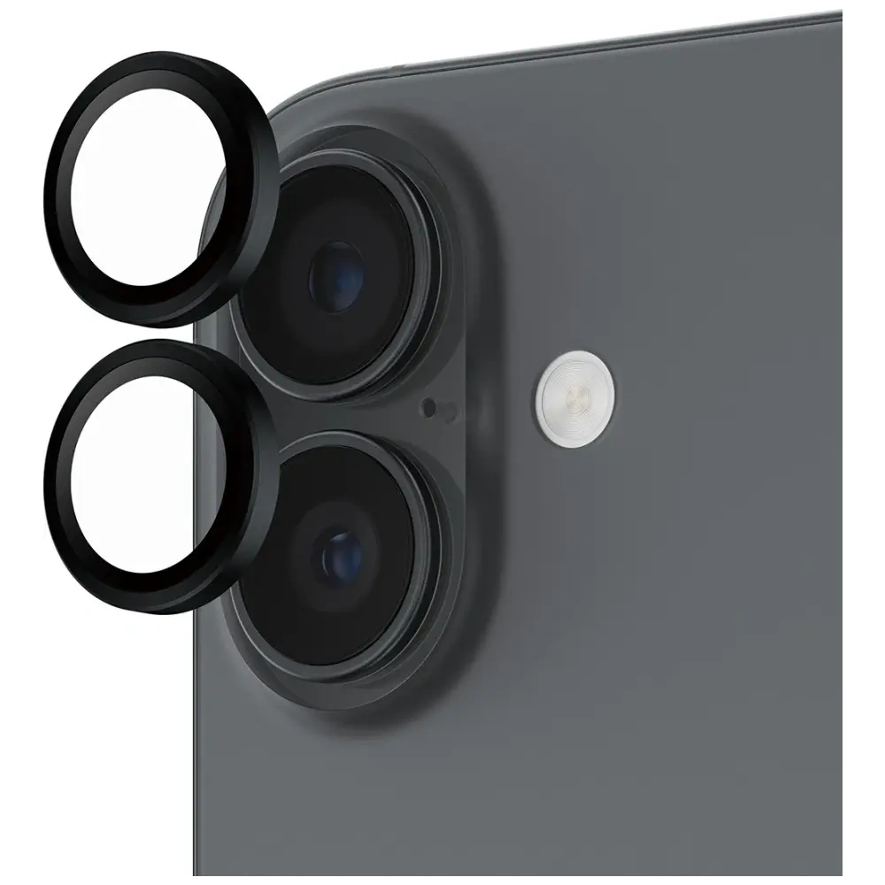 Szkło hartowane na obiektyw PanzerGlass Hoops do Apple iPhone 17 / 16 / 16 Plus czarny