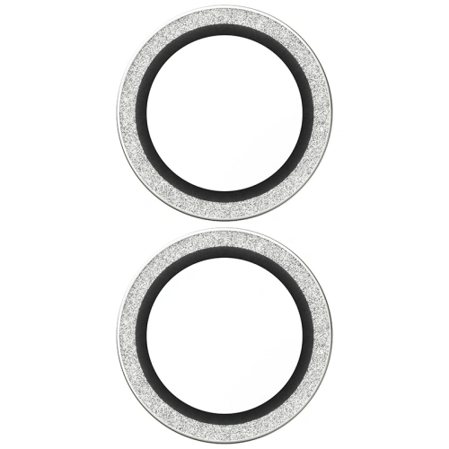 Szkło hartowane na obiektyw PanzerGlass Hoops Glitter do Apple iPhone 17 / 16 / 16 Plus srebrny