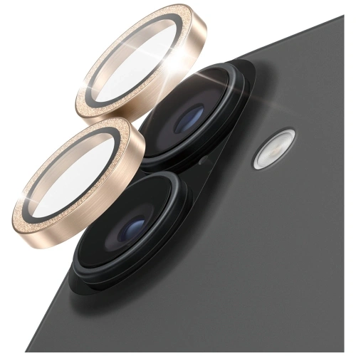 Szkło hartowane na obiektyw PanzerGlass Hoops Glitter do Apple iPhone 17 / 16 / 16 Plus złoty