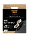 Szkło hartowane na obiektyw PanzerGlass Hoops Glitter do Apple iPhone 17 / 16 / 16 Plus złoty