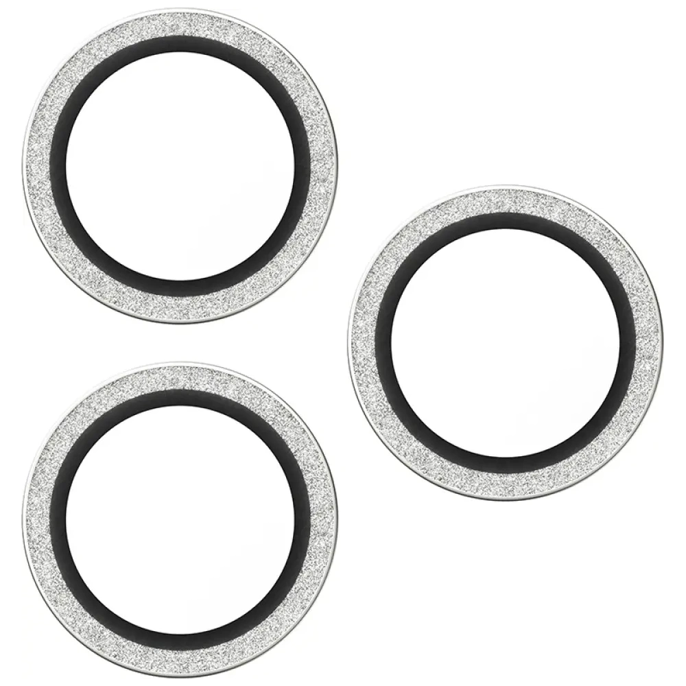 Szkło hartowane na obiektyw PanzerGlass Hoops Glitter do Apple iPhone 17 Pro / 17 Pro Max / 16 Pro / 16 Pro Max srebrny