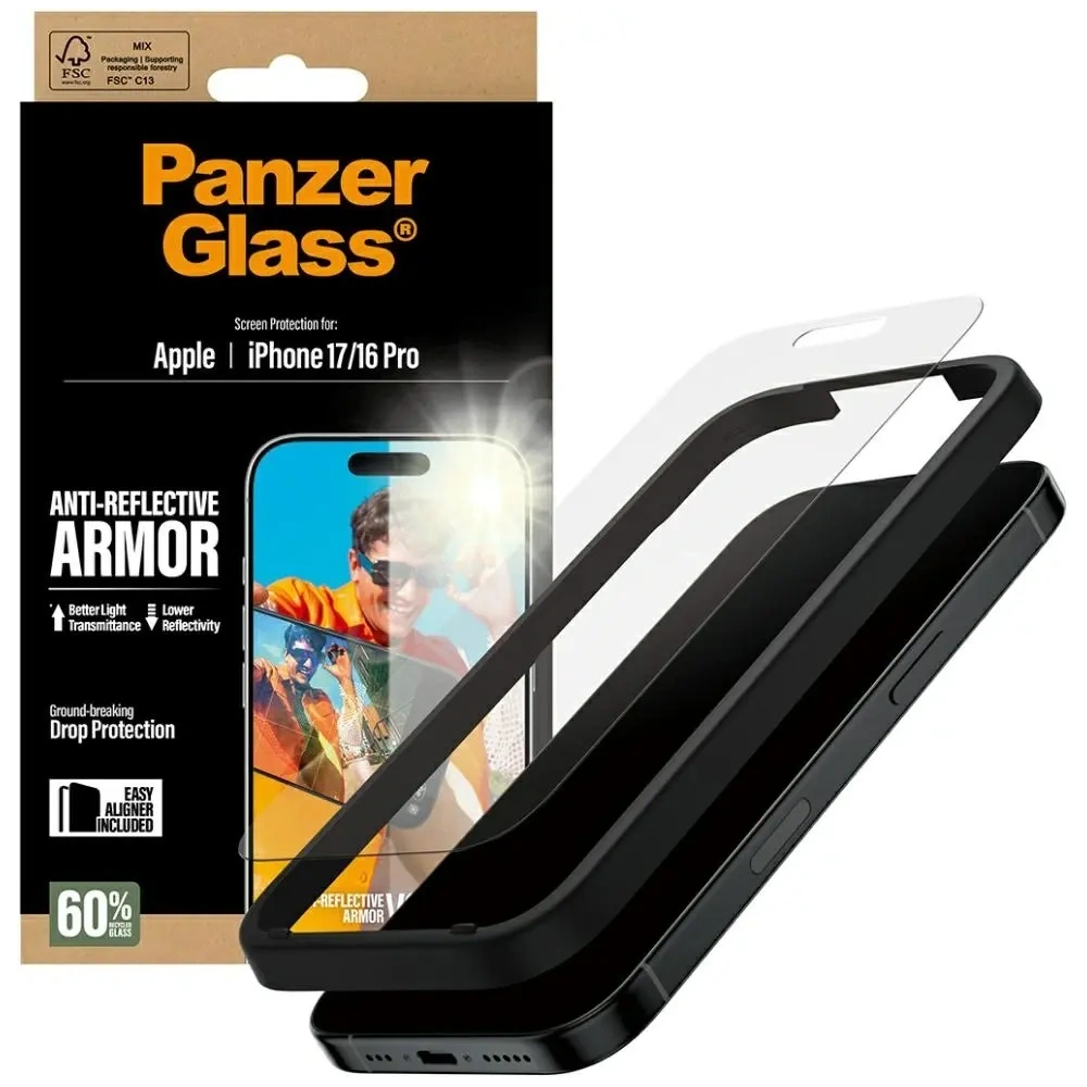 Szkło hartowane PanzerGlass Armor Anti-Reflective EasyAligner do Apple iPhone 17 / 16 Pro