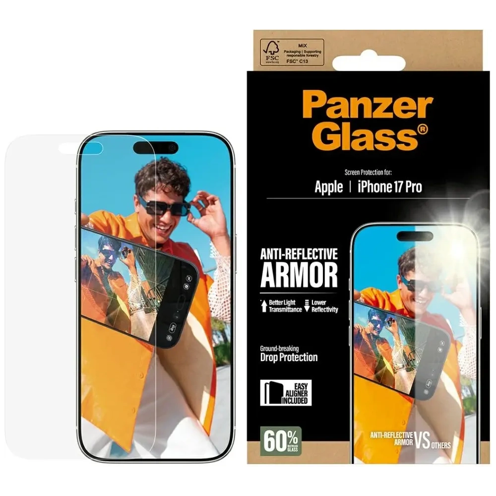 Szkło hartowane PanzerGlass Armor Anti-Reflective EasyAligner do Apple iPhone 17 Pro