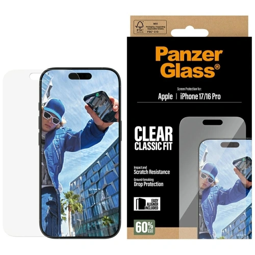 Szkło hartowane PanzerGlass Classic Fit EasyAligner do Apple iPhone 17 / 16 Pro