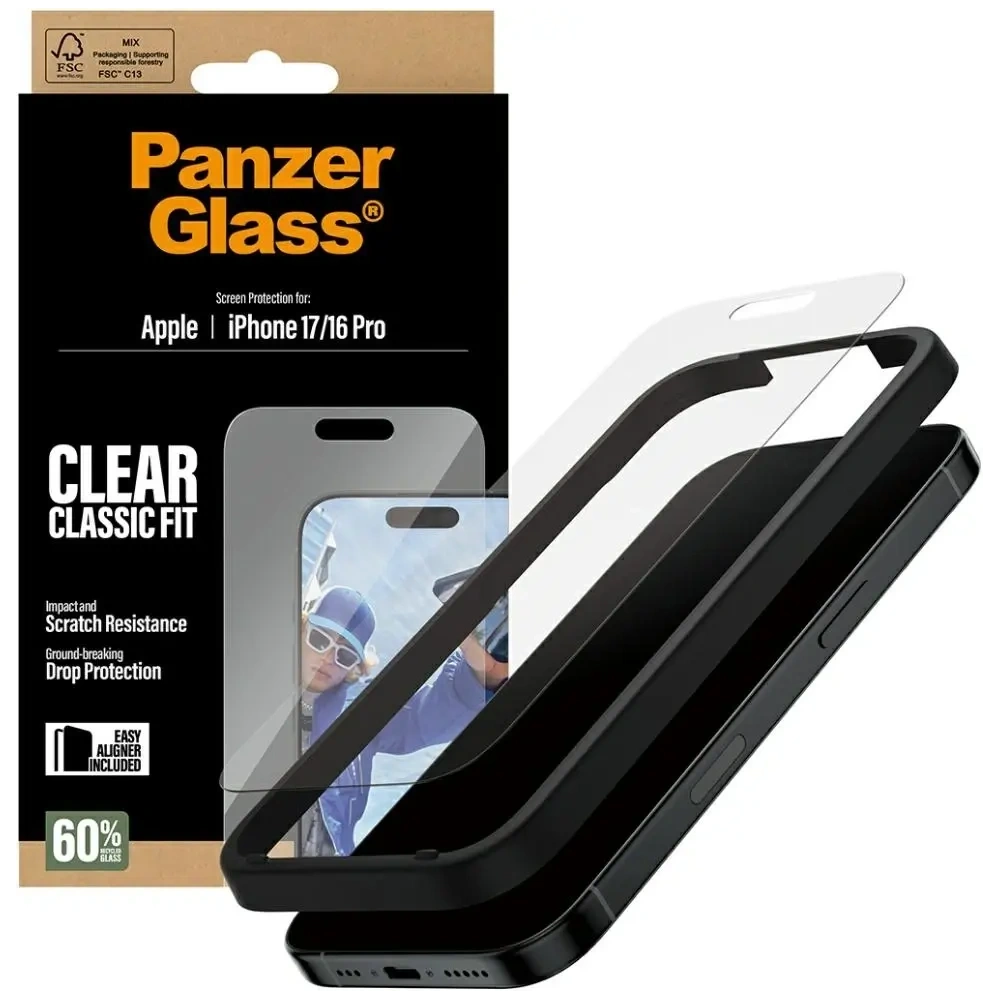 Szkło hartowane PanzerGlass Classic Fit EasyAligner do Apple iPhone 17 / 16 Pro