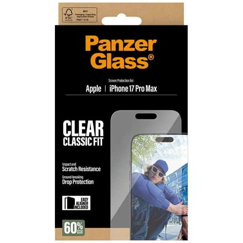 Szkło hartowane PanzerGlass Classic Fit EasyAligner do Apple iPhone 17 Pro Max