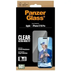 Szkło hartowane PanzerGlass Ultra-Wide Fit EasyAligner do Apple iPhone 17 / 16 Pro