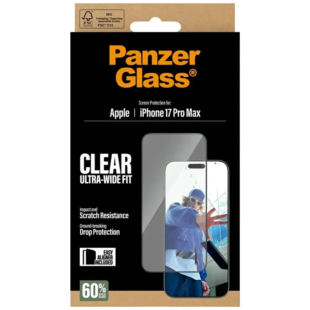 Szkło hartowane PanzerGlass Ultra-Wide Fit EasyAligner do Apple iPhone 17 Pro Max