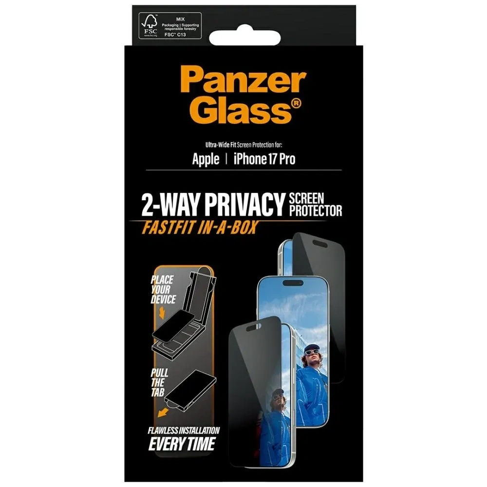 Szkło prywatyzujące PanzerGlass Ultra-Wide Fit Fastfit do Apple iPhone 17 Pro