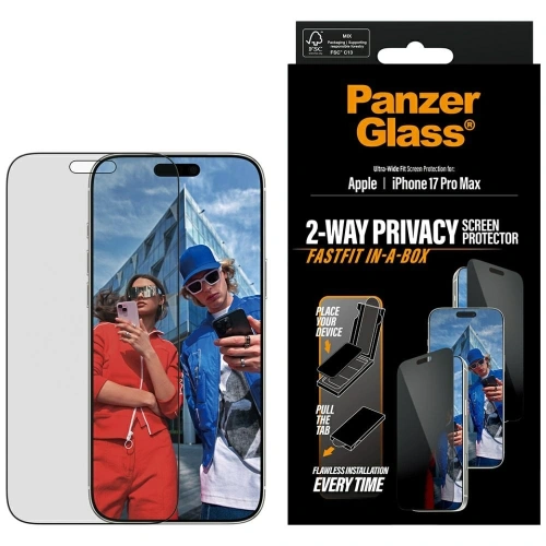 Szkło prywatyzujące PanzerGlass Ultra-Wide Fit Fastfit do Apple iPhone 17 Pro Max