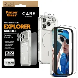 Zestaw ochronny CARE by PanzerGlass Flagship Explorer 3w1 Etui+Szkło+Lens do Apple iPhone 17 Pro