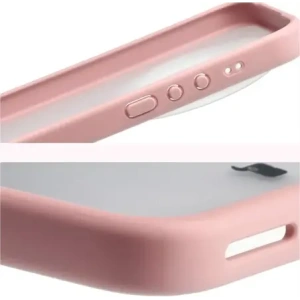 Etui Bizon Case Angelo do Xiaomi 17 Ultra półprzezroczyste z jasnoróżową ramką