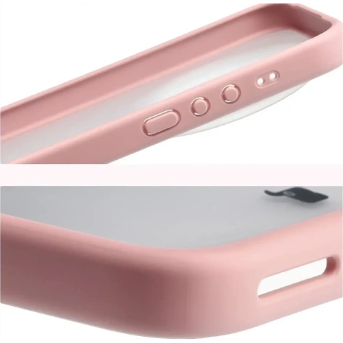 Etui Bizon Case Angelo do Xiaomi 17 Ultra półprzezroczyste z jasnoróżową ramką