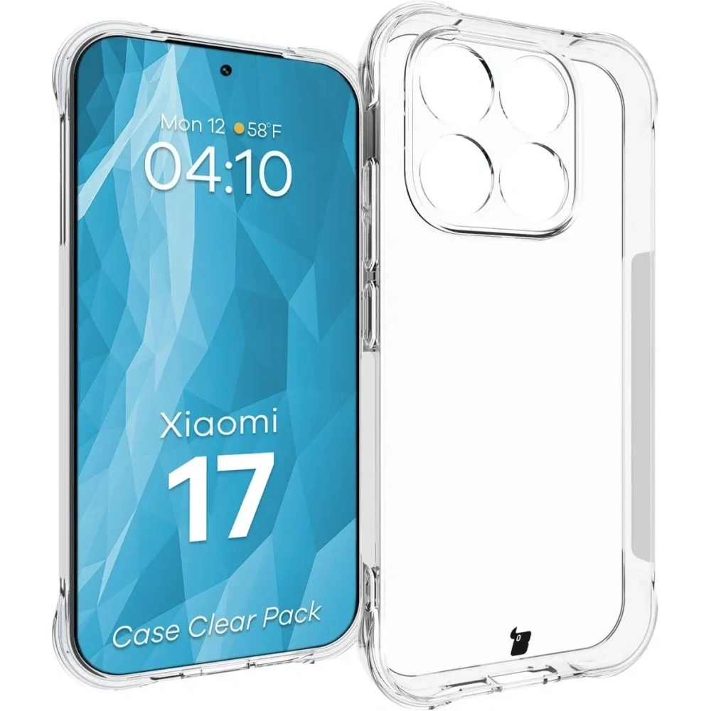 Elastyczne etui + 2x szkło hartowane Bizon Case Clear Pack do Xiaomi 17