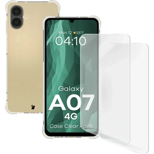 Elastyczne etui + 2x folia na ekran Bizon Case Clear Pack do Samsung Galaxy A07 4G
