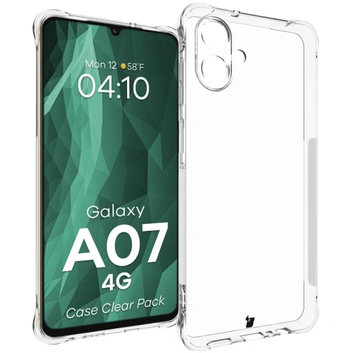 Elastyczne etui + 2x folia na ekran Bizon Case Clear Pack do Samsung Galaxy A07 4G