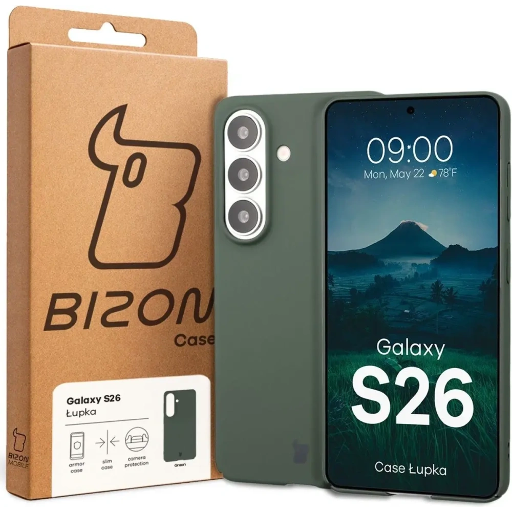 Etui Bizon Case Łupka do Samsung Galaxy S26 zielone