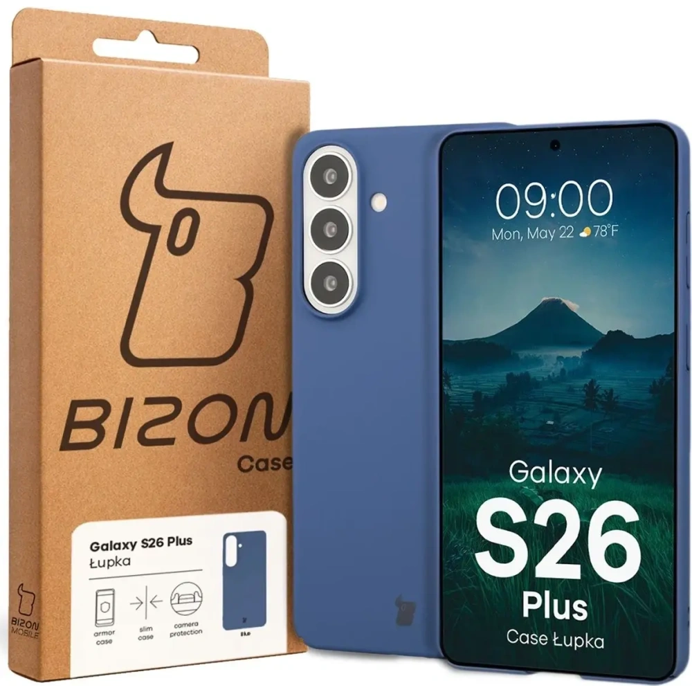 Etui Bizon Case Łupka do Samsung Galaxy S26+ Plus niebieskie