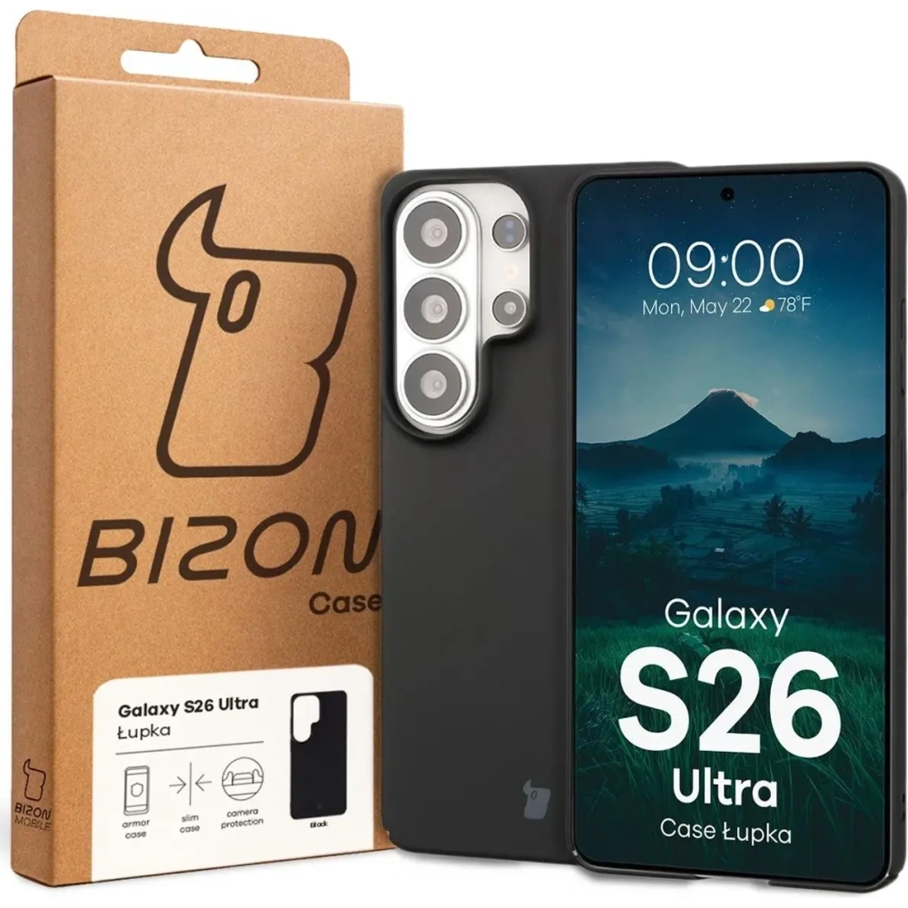 Etui Bizon Case Łupka do Samsung Galaxy S26 Ultra czarne