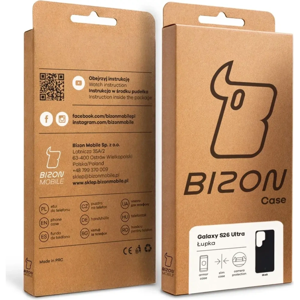 Etui Bizon Case Łupka do Samsung Galaxy S26 Ultra czarne