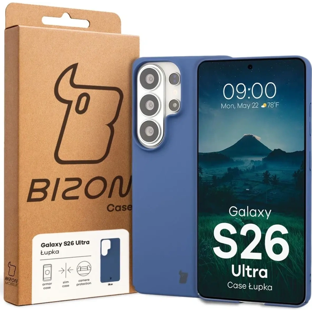 Etui Bizon Case Łupka do Samsung Galaxy S26 Ultra niebieskie